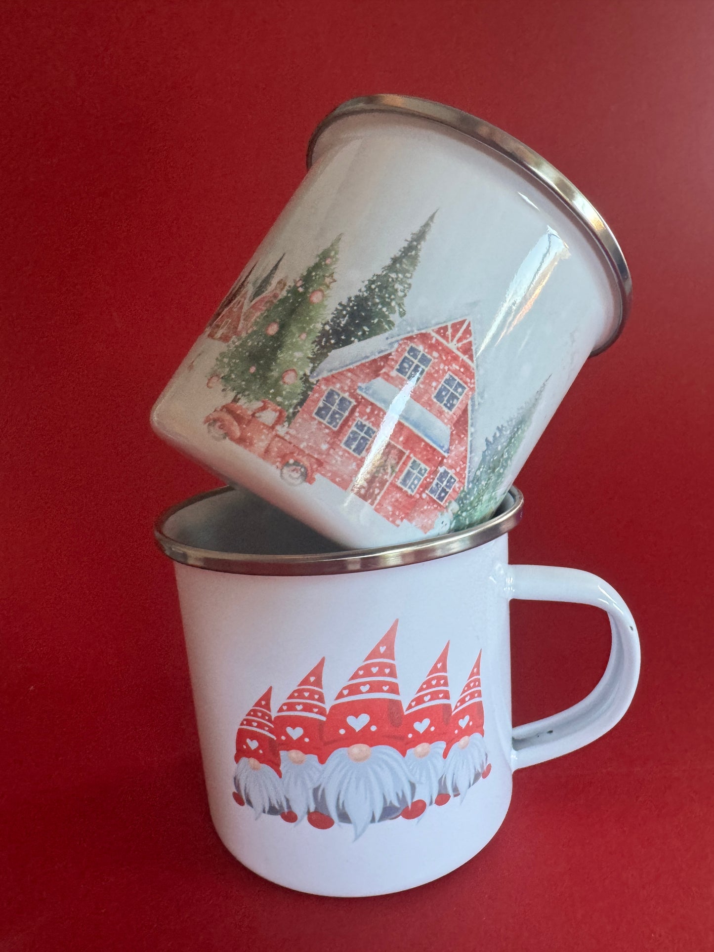 Enamel Christmas Mugs